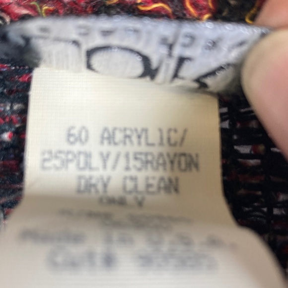 VTG Lori of California Women's Pink Red Multi-Color Bouclé Tweed Blazer Jacket - Picture 3 of 13